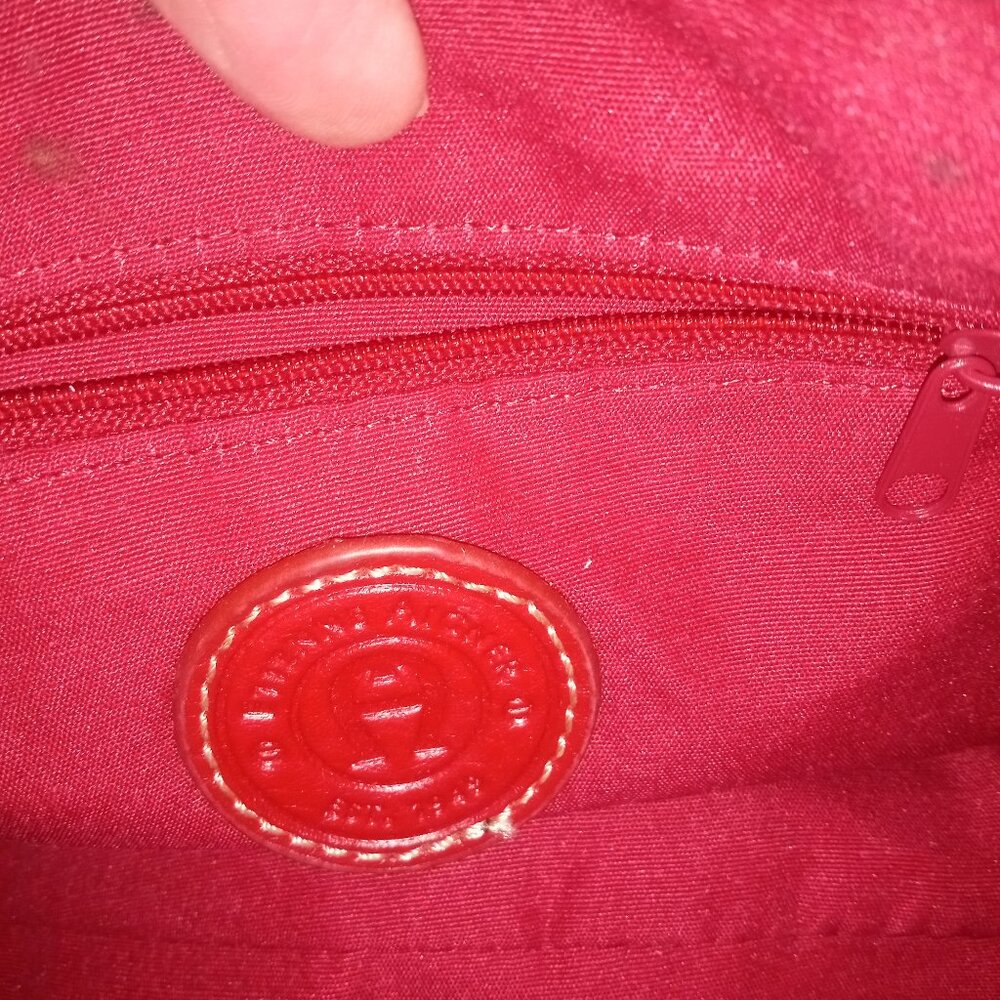 Etienne Aigner Y2K LIKE NEW Canvas Cream and Red Logo Handbag Clean No Wear - Picture 5 of 5